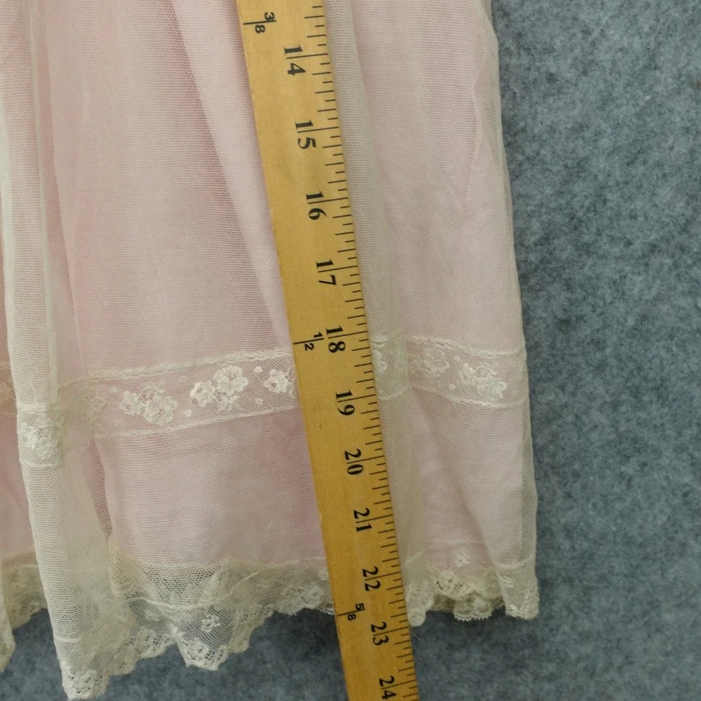 Vintage 50s Victorian Nightgown Dress Baby Girl 18 24M Pink Tulle Lace Heirloom